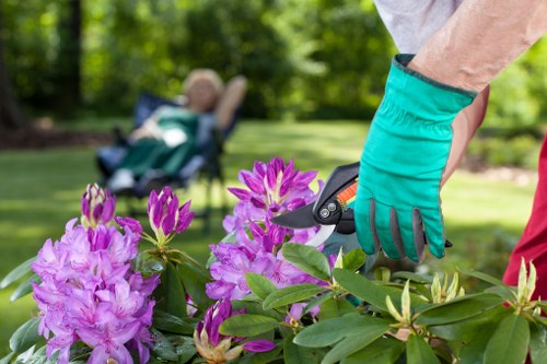 Garden landscaping quotation and payment paperwork on a table